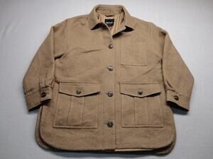 Madewell Coat Womens Medium Brown Wool Flannel Button Front Lined Pockets